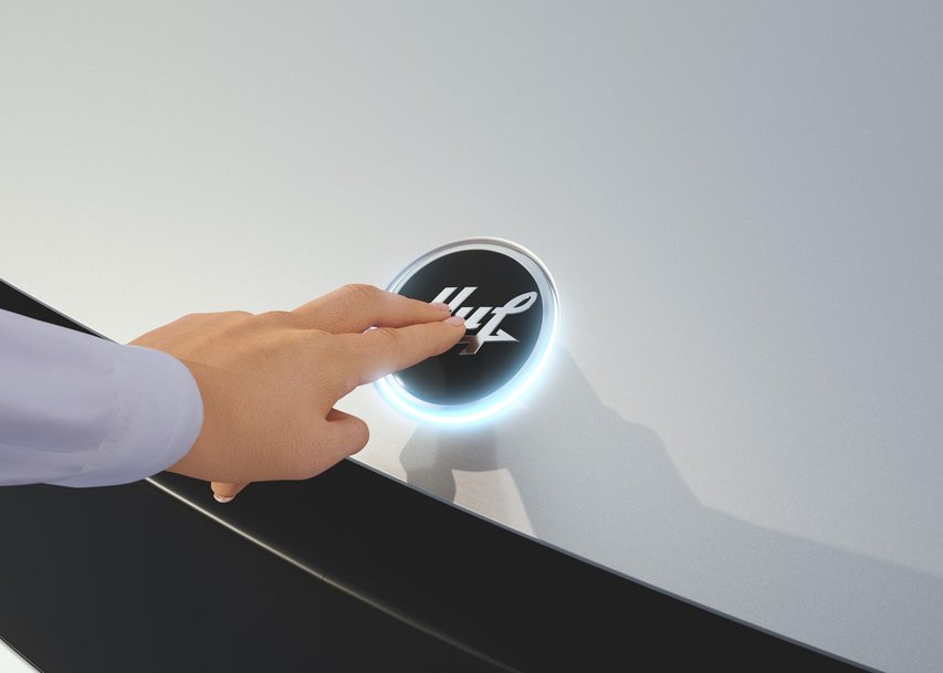 For an exceptional car access experience: Huf presents the Light Touch Emblem
